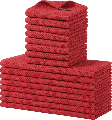 Vista 74 de Homaxy Juego de toallas y paños de cocina 100% algodón, 30 x 30 centímetros y 33 x 71 centímetros, juego de 8 toallas de cocina ultra suaves