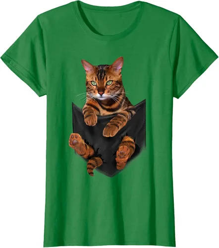 Vista 29 de Camiseta de bolsillo con estampado de tigre y gato Negro