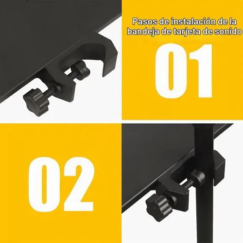 Vista 5 de RTNLIT Bandeja de soporte de micrófono 7.9 "x 5.5" abrazadera pequeña