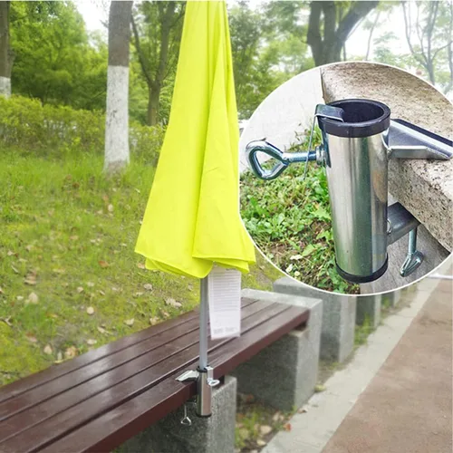 Vista 5 de Soporte de abrazadera para paraguas de alta resistencia, clip para silla de patio, 2 piezas
