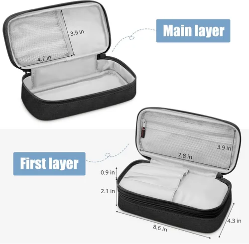 Vista 6 de FINPAC Estuche para lápices, caja de lápices de gran capacidad, organizador de almacenamiento de artículos de papelería para mujeres, hombres
