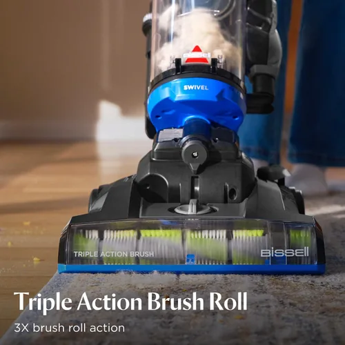 Vista 4 de Bissell CleanView Aspiradora giratoria con rodillo de cepillo de triple acción, dirección giratoria, varita de extensión, tanque de suciedad fácil