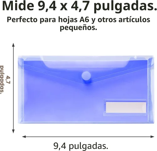 Vista 6 de Sooez Sobres de plástico pequeños, paquete de 12 bolsas de plástico con bolsillo para etiquetas, bolsa de sobres de archivo, sobres de dinero