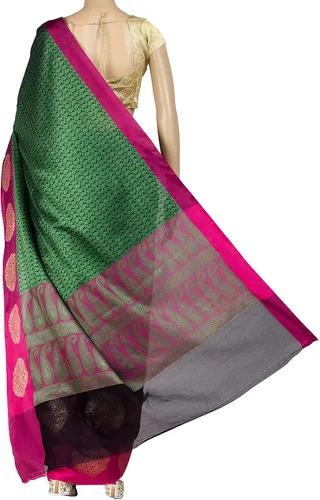 Vista 3 de Chandrakala Women's Indian Ethnic Banarasi Saree with Unstitched Blousepiece(1308)