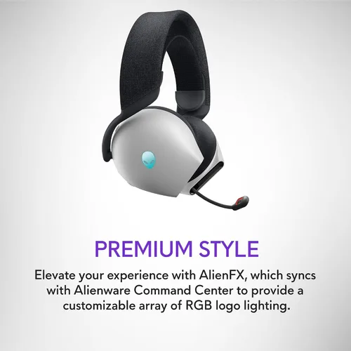 Vista 9 de Alienware AW720H Auriculares inalámbricos para juegos de modo dual - Sonido espacial Dolby Atmos, inalámbrico 2.4 GHz, cable de conector de 0.138