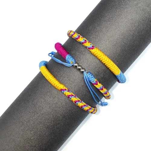 Vista 5 de LAMIBEE Pulsera de Orgullo, pulsera de polietileno, LGBTQA+ Orgullosamente Love Boho Estilo Pulsera de Muñequera, Pulsera de cuerda de surfista
