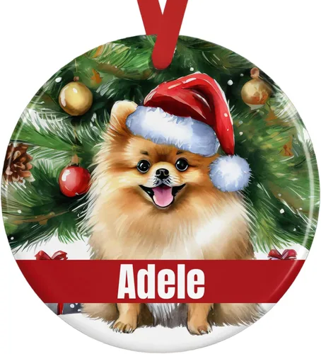 Vista 20 de Personalized Fawn Pug Ceramic Christmas Ornament, 3-Inch