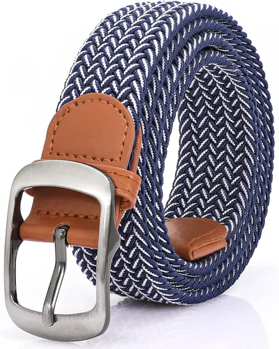 Vista 19 de XZQTIVE Cinturón trenzado elástico para hombres y mujeres, cinturón de golf tejido multicolor, cinturones elásticos para jeans 00 Estilo1