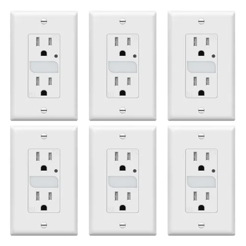 Vista 10 de TOPGREENER Receptáculo de luz de guía LED con sensor automático de luz diurna, salida de pared decorativa de luz nocturna, receptáculo resistente a