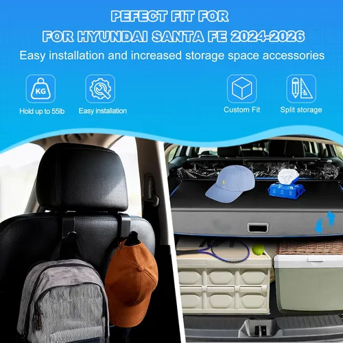 Vista 64 de AUXKO - Cubierta de carga retráctil para Lincoln MKX 2018-2016, cubierta de equipaje de maletero con protección de sombra para Lincoln Nautilus