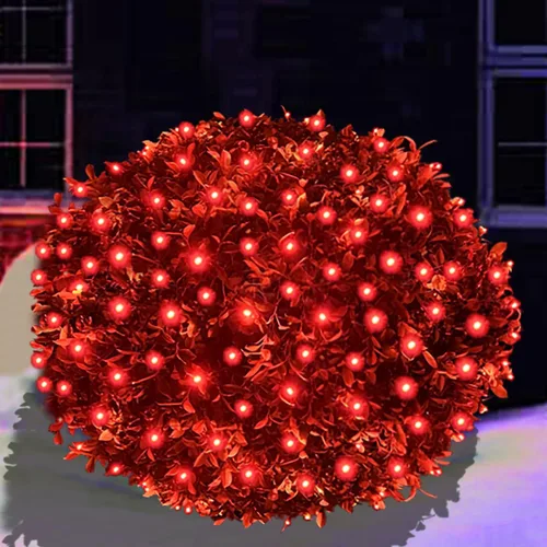 Vista 12 de HISHINY Red de luces de Navidad para exteriores, cable verde de 100 luces LED de 5 x 5 pies, cadena de luces de malla conectable para Navidad