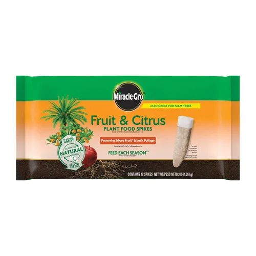 Vista 9 de Miracle-GRO Picos de alimento para plantas de frutas y cítricos, 12 picos (paquete de 2) 10-15-15 NPK Nutrición fácil de usar para árboles