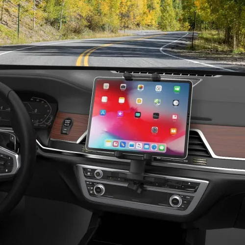 Vista 6 de Soporte ajustable de la tableta del soporte de la ranura del CD del coche 360 para el iPad y el teléfono celular