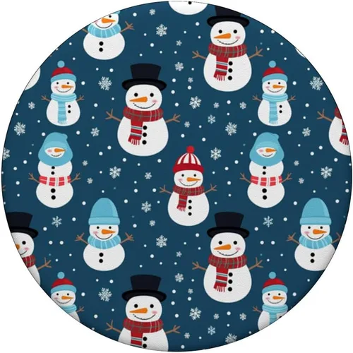 Vista 3 de Lindos muñecos de nieve vintage, Navidad, vacaciones, invierno, tema, muñeco de nieve, PopSockets estándar PopGrip