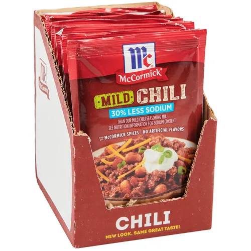 Vista 3 de McCormick MILD CHILI, 30% menos de sodio, mezcla de condimentos 1.25 onzas (10 paquetes)