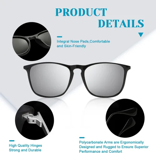 Vista 4 de KALIYADI Gafas de sol polarizadas para mujer, estilo retro redondo vintage y protección UV