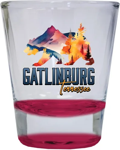 Vista 8 de Gatlinburg Tennessee Souvenir - Vaso de chupito redondo de 1.5 onzas, color verde Verde C