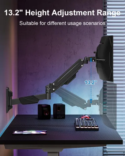 Vista 6 de Soporte de pared para monitor para máximo 43 pulgadas, soporte de monitor de pared individual premium con capacidad para hasta 33.1 libras, pantalla
