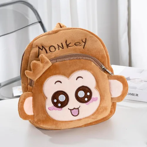 Vista 5 de Juego de mochila pequeña para niños, mochila de felpa de animales para niños, bonita y funcional con accesorios divertidos, incluye calcomanías