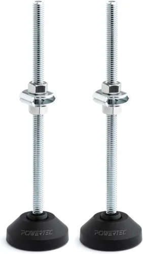 Vista 6 de POWERTEC Pie de abrazadera de palanca grande de 6 pulgadas con tuercas y arandelas, pie de abrazadera de espárrago de gran tamaño compatible