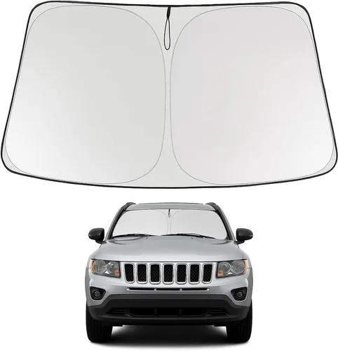 Vista 282 de Proadsy Parasol para parabrisas Rivian R1S 2022-2025 2026 de 4 capas plegable, protector de parasol frontal que bloquea los rayos UV, mantiene