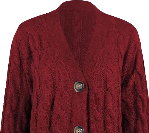 Vista 6 de Fragarn Suéteres de talla grande para mujer, cárdigan bohemio de retazos de manga larga con frente abierto, suéteres de punto con bolsillos