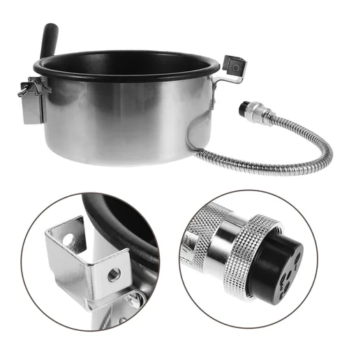 Vista 8 de PRETYZOOM Hervidor de palomitas de maíz de aluminio de 8 onzas, accesorio de máquina de reemplazo de olla antiadherente