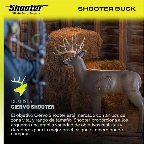 Vista 3 de Big Shooter Buck - Objetivo de tiro con arco 3D con núcleo de inserción reemplazable