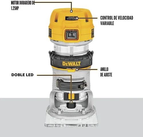 Vista 7 de [Usado] Torque compacto de velocidad variable rebajadora con LED DeWalt DWP611 1.25 de HP Max