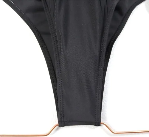 Vista 4 de ODIZLI Traje de baño de una pieza de manga larga abombada para mujer con cuello en V 2023