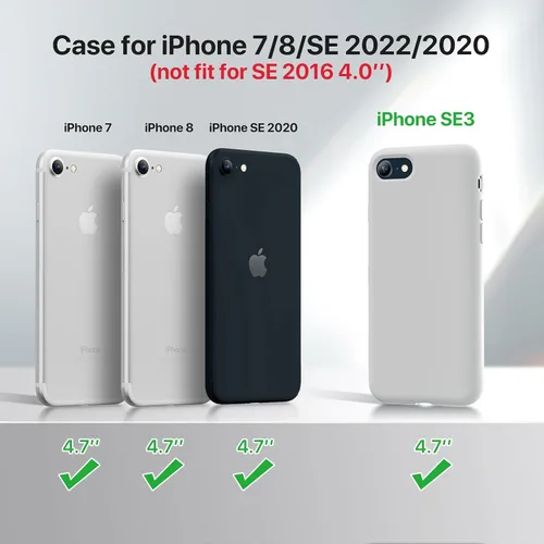 Vista 7 de Miracase Funda ultradelgada diseñada para iPhone SE 2022 (3ª generación)/iPhone SE 2020 (2ª generación)/iPhone 7/iPhone 8 con protector de pantalla