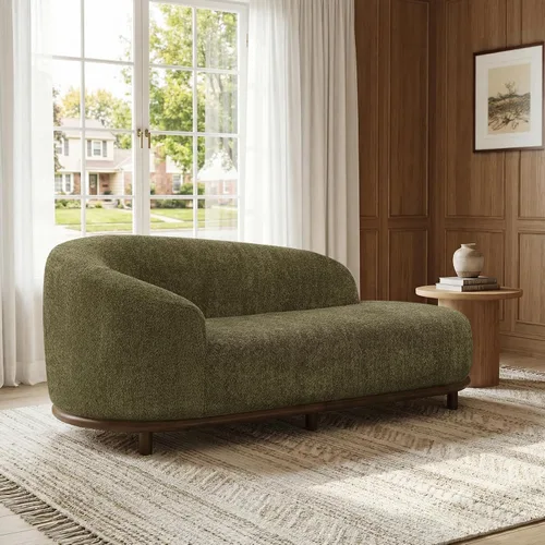Vista 20 de Sofá de asiento profundo moderno de 3 plazas con patas de madera de abedul, sofá de cuero de 80.25 pulgadas, sofá tapizado suave para sala de estar