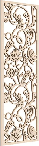 Vista 168 de Caspian Paneles de pared de madera con calado decorativo perforado, 9 3/8 pulgadas de ancho x 24 3/8 pulgadas de alto x 1/4 de alto, cereza