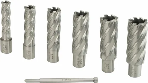 Vista 9 de Steel Dragon Tools MD45 Prensa de taladro magnético con 7PC 2in. Kit de cortador anular HSS