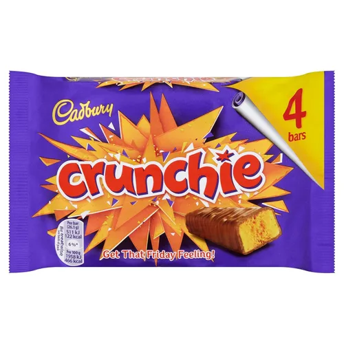 Vista 2 de Barras Cadbury Crunchie 4 x 26.1g (104.4g) (Paquete de 1)