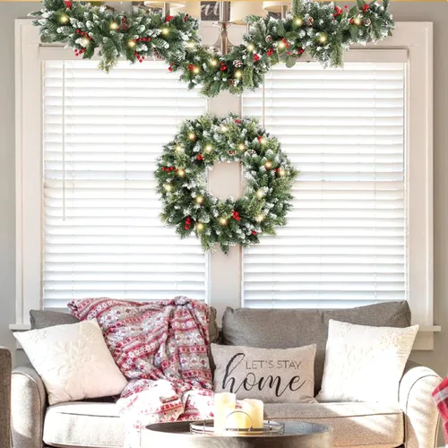 Vista 10 de HipTree - Guirnalda de Navidad de 6 pies con luces para mantel