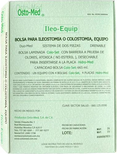 Vista 2 de ILEO-EQUIP Colostomy Equipment with 4 Skin Protective Barriers and 4 Bags