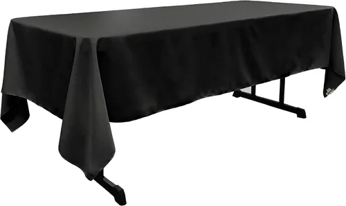 Vista 247 de LA Linen Mantel rectangular lavable de popelín de poliéster, resistente a las manchas y a las arrugas, cubierta de mesa 60x84, mantel de tela