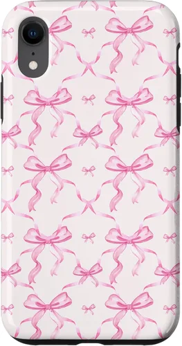 Vista 29 de Cintas y lazos rosados estéticos en acuarela para iPhone 17