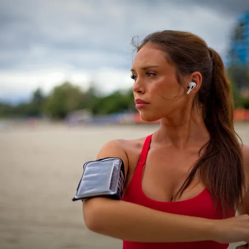 Vista 4 de Brazalete deportivo para teléfono para correr, manga ajustable para fitness