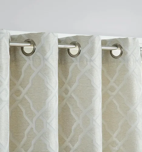 Vista 2 de SARO LIFESTYLE Cortinas opacas con estampado moderno (juego de 2), champán, 52 x 108 pulgadas (C122.CH52108)