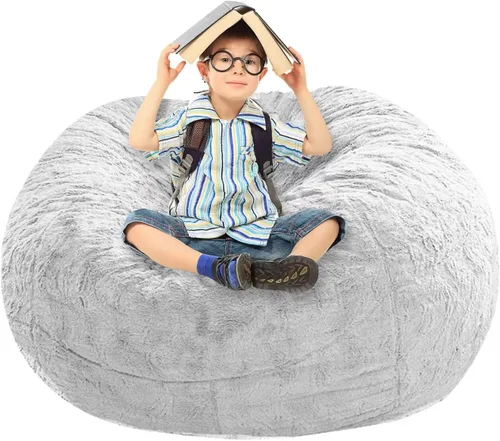Vista 53 de BCU Funda para Silla Puf Ultra Suave Esponjosa de Piel Sintética Falsa Funda para Puf de Felpa Funda para Sillas de Sala de Estar para Adultos