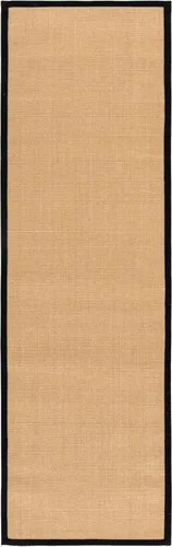 Vista 51 de Alfombra de sisal Safavieh, de color maíz y negro, tejida a mano, de la colección de fibras naturales; 5 x 8 pulgadas, NF441A, Tela, Gris / Gris