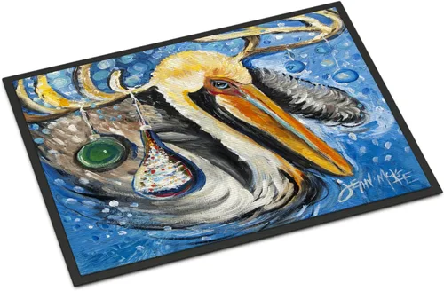 Vista 262 de Caroline's Treasures JMK1017JMAT - Tapete de caza de rana garza azul, 24 x 36 pulgadas, tapete para puerta delantera, interior y exterior