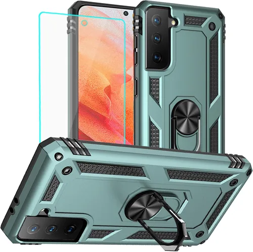 Vista 19 de Yiakeng Funda para Samsung Galaxy S8, Samsung S8, funda protectora de grado militar con anillo para Samsung Galaxy S8 (verde militar)