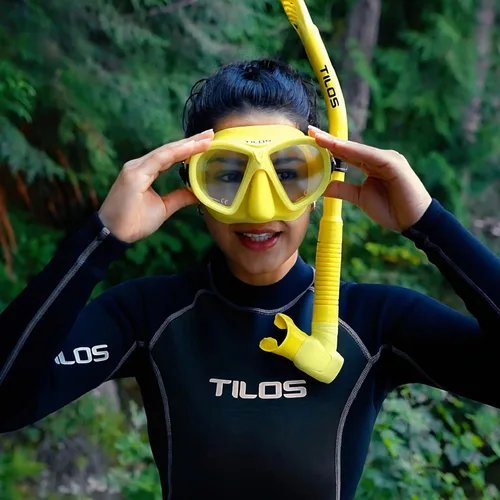 Vista 7 de Tilos Juego de buceo Aquastalk con bolsa de transporte de malla Rayo Flor