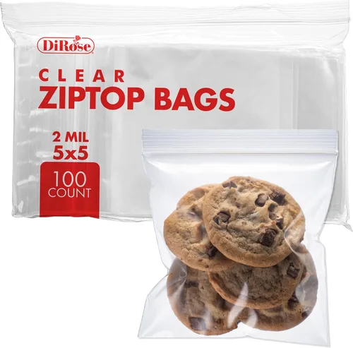 Vista 11 de Dirose Bolsas de polietileno transparentes con cierre de 4 x 5 pulgadas, paquete de 100, 2 mil de grosor, bolsas de plástico resellables