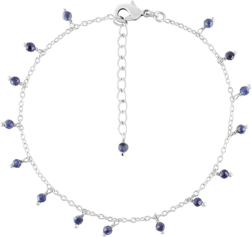 Vista 52 de Yanara Tobilleras de piedras preciosas para mujer, piedra natal natural, chapada en plata, joyería hecha a mano en 8.5 + 1.5 pulgadas, cristales