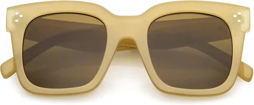 Vista 42 de zeroUV - Gafas de sol cuadradas retro de moda de gran tamaño para mujer estilo vintage 1.969 pulgadas