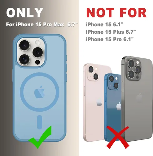Vista 298 de Funda para Google Pixel 10 Pro XL, cubierta magnética mate, color negro Fit for MagSafe, Screen Protector included, Shockproof Military Grade
